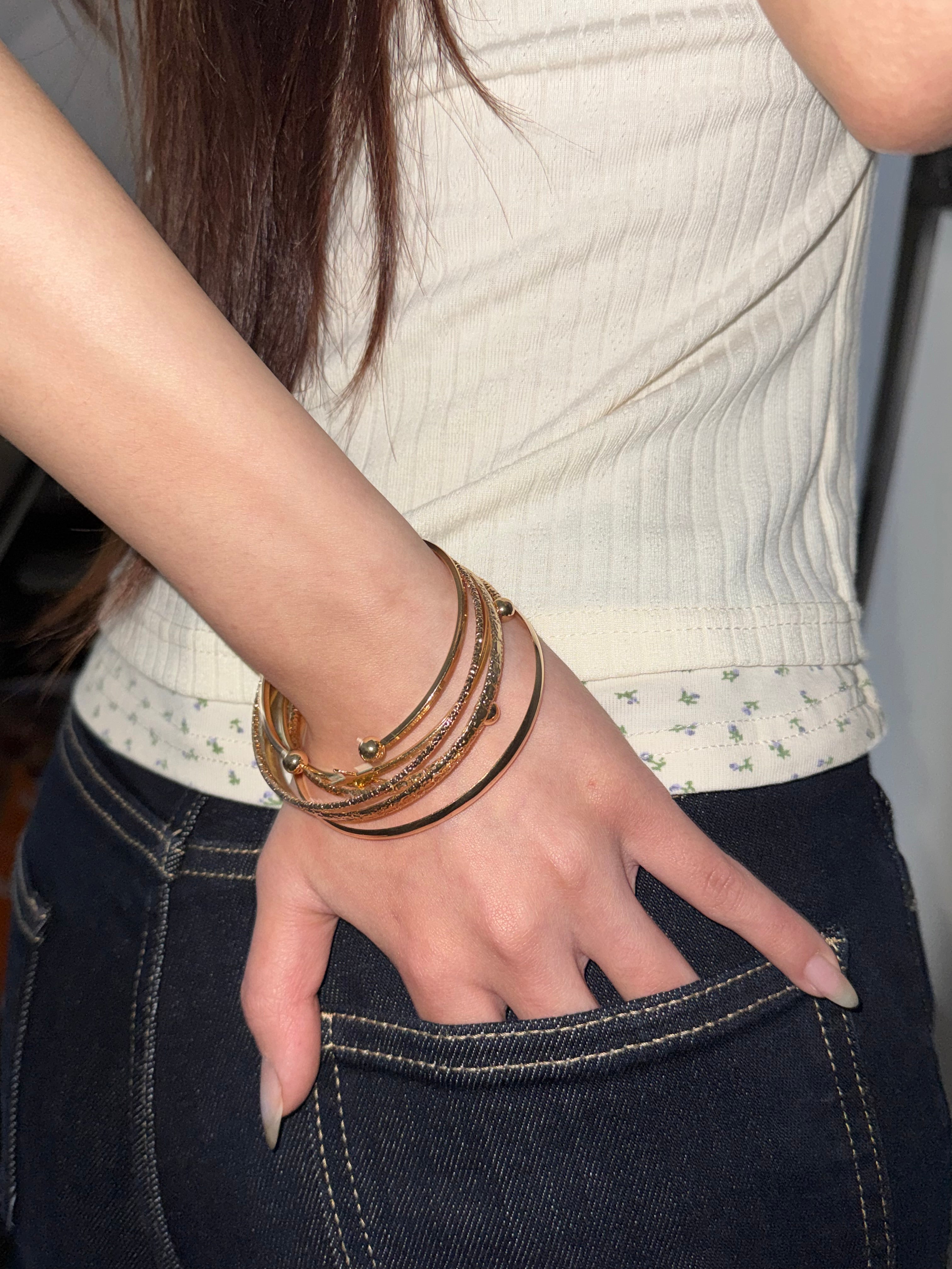 Golden Bloom Set Bracelet