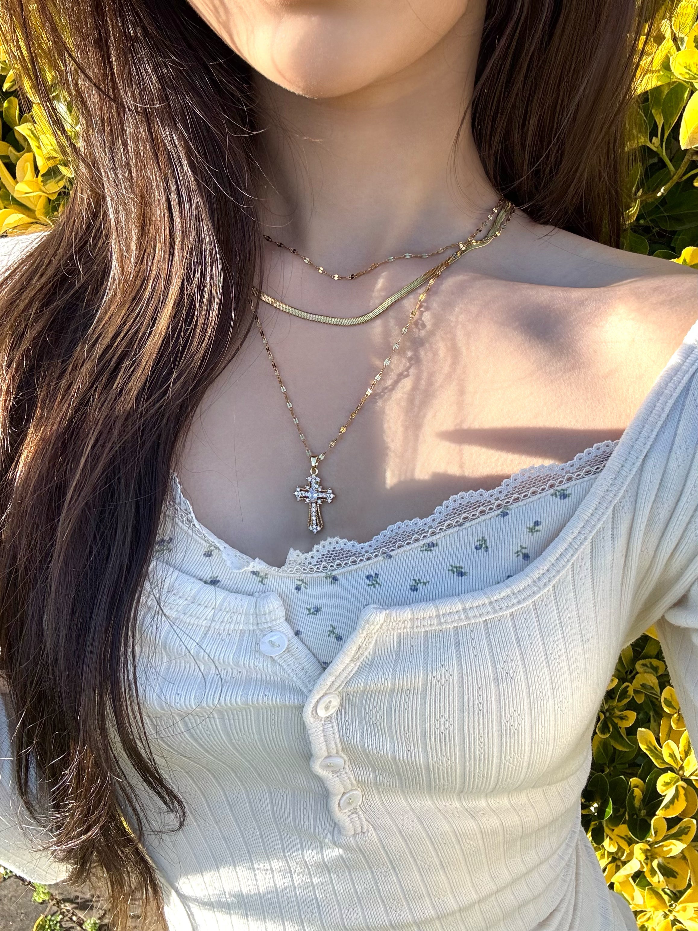 Sacred Layer Cross Necklace