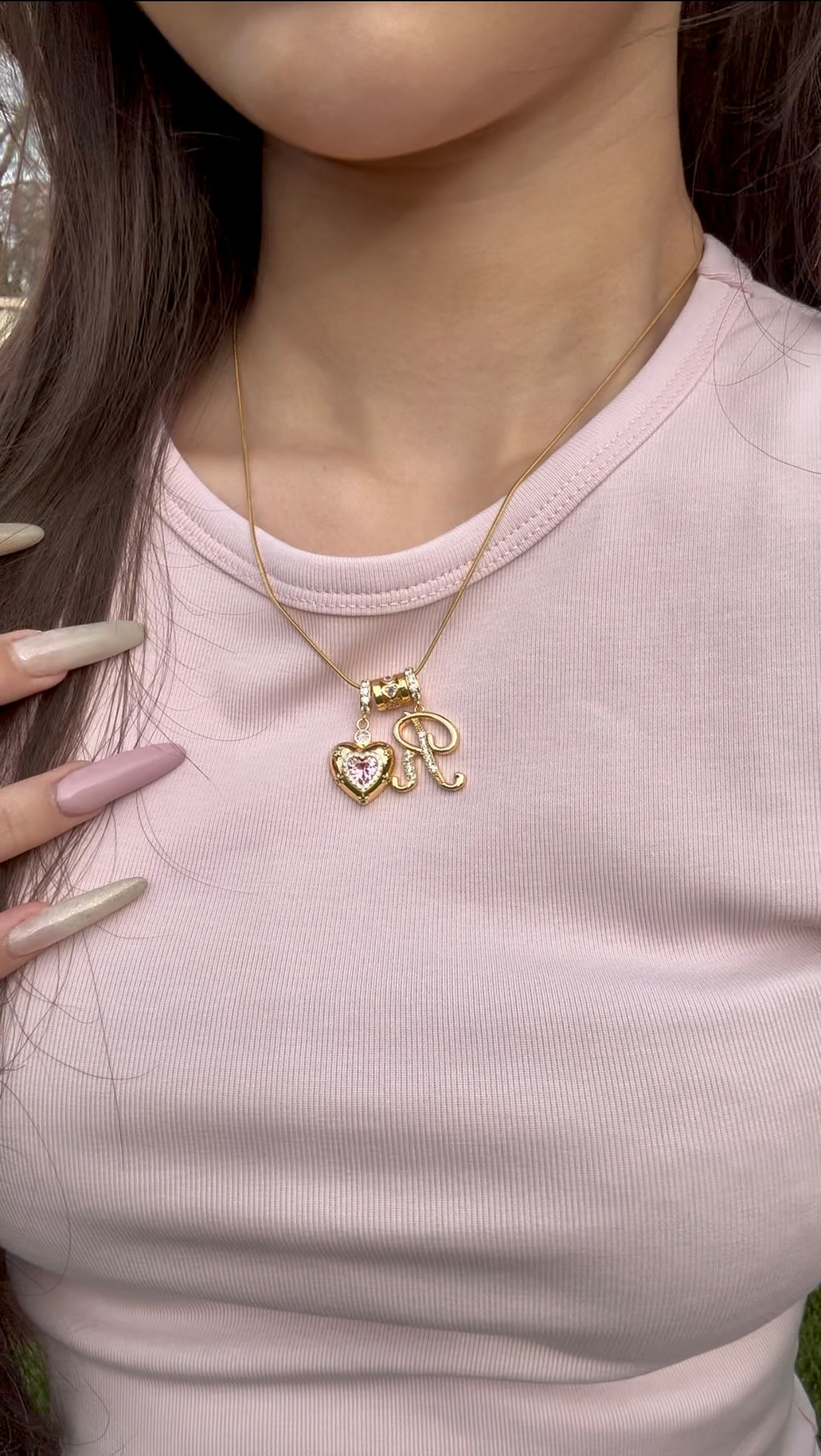 Dreamy Heart Alphabet Necklace