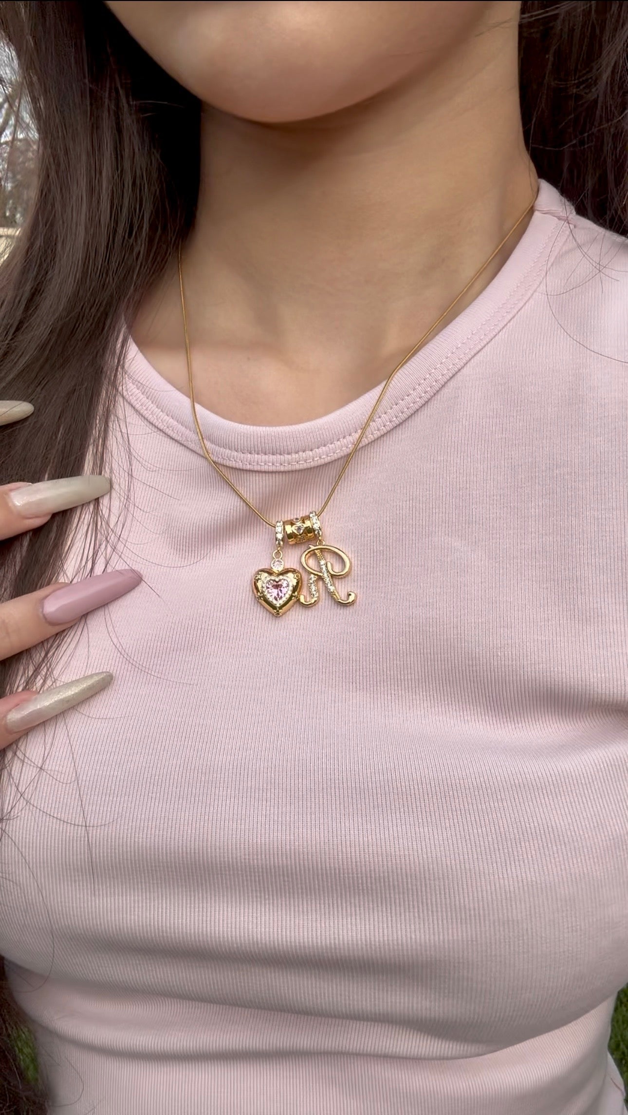 Dreamy Heart Alphabet Necklace