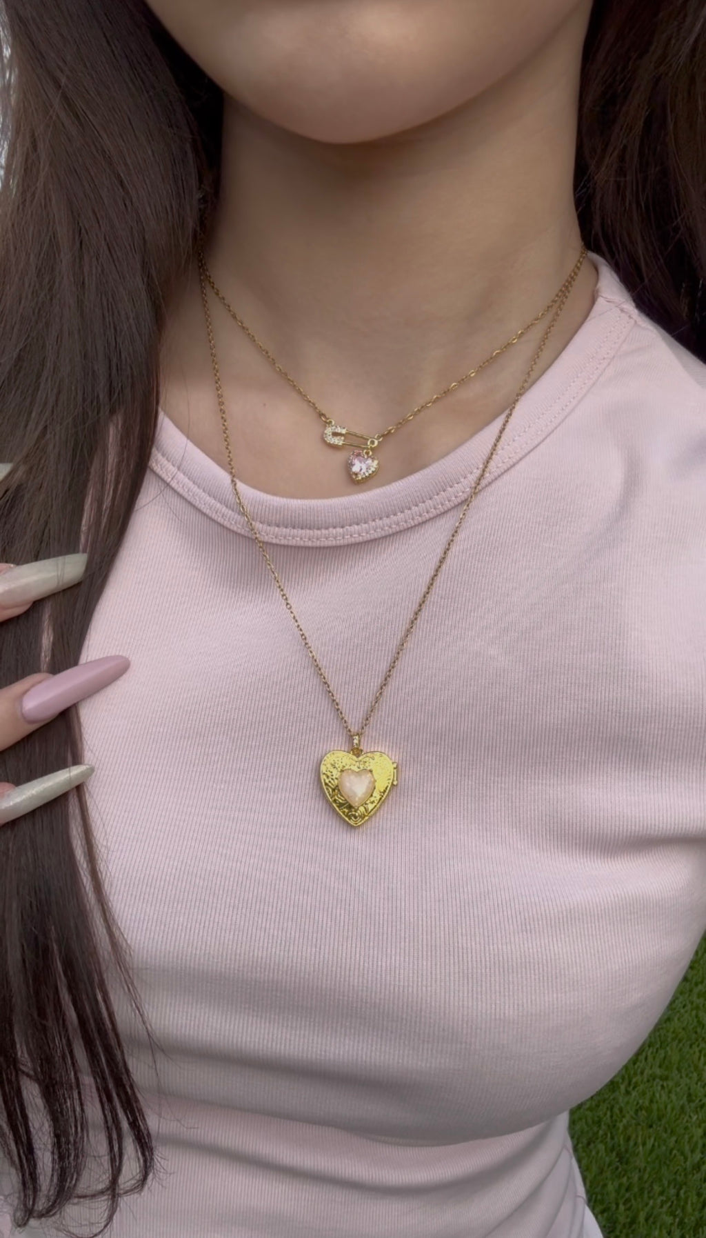 Engraved Pearl Heart Necklace