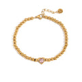 Golden Heart Beads Bracelet