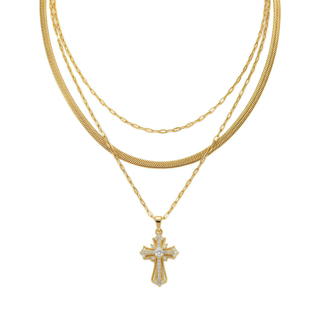 Sacred Layer Cross Necklace