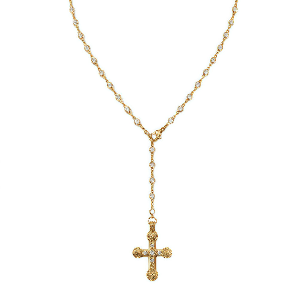Crystal Rosary Necklace