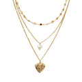Golden Triple Heart Necklace
