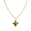 Molten Gold Cross Necklace